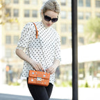 Hollywood Studded Leather Crossbody Bag in Orange