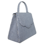 Top Handle Eco Wool Fabric Handbag Blue