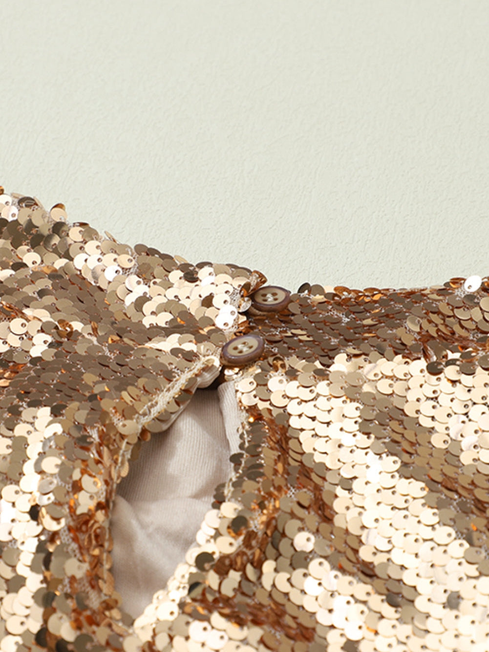 Mali Mock Neck Sequin Top in Apricot or Gray