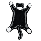 Tuxedo Cat Hunting Rug, black and white cat shaped rug