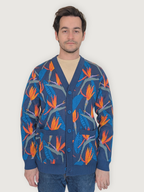 Bird of Paradise Cardigan, tropical bird of paradise flower print (view 3)