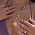 Rozlyn Beaded Ball Chain Necklace | Gold and Silver