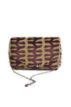 Totem green and brown cut velvet envelope clutch with silver chain by Pinup Girl Clothing
