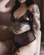 Silver Sterling Mourning Bralette, front view