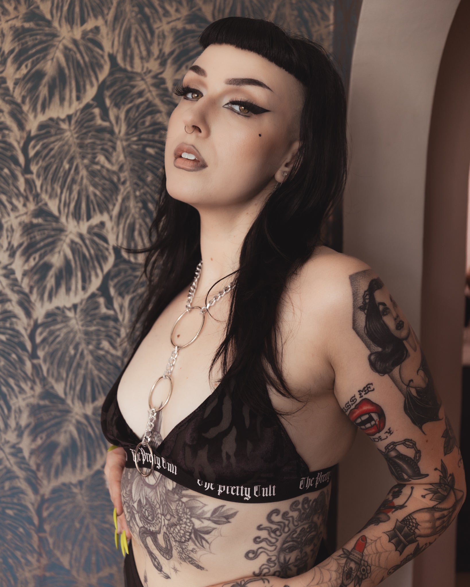 Black burnout velvet Shadowspire Bralette by The Pretty Cult