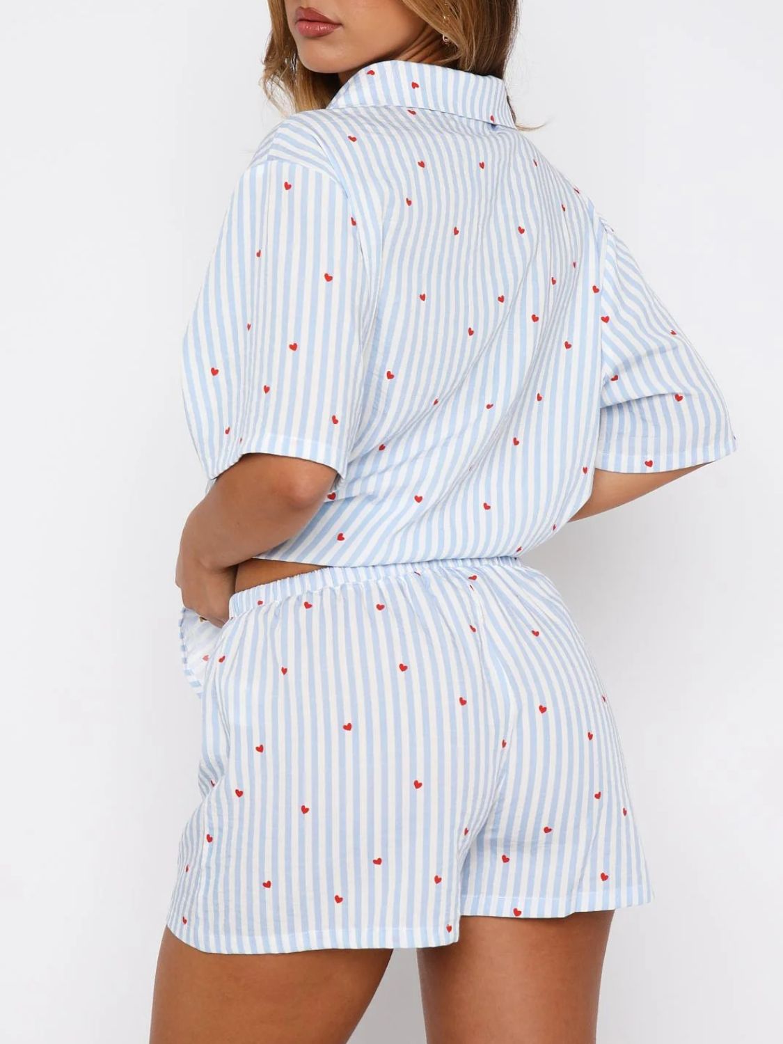 Saint Val Button Down Top and Shorts Pajama Set | 4 Colors | Poundton