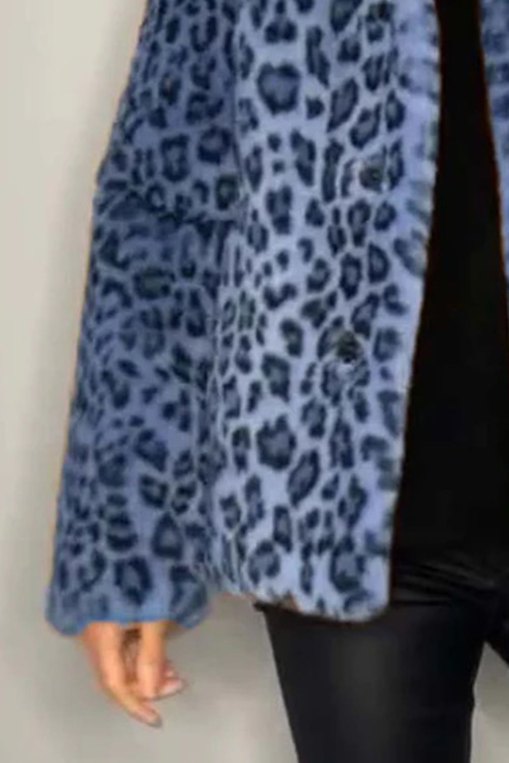 Alessia Full Size Leopard Furry Collared Neck Long Sleeve Coat | 5 Colors