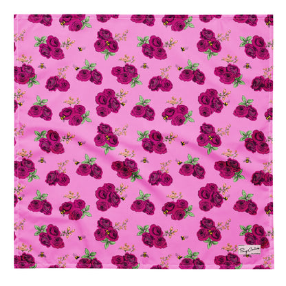 Cyndi Pink Bee Floral Bandana