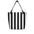Black & White Mark Stripe Large Tote Bag