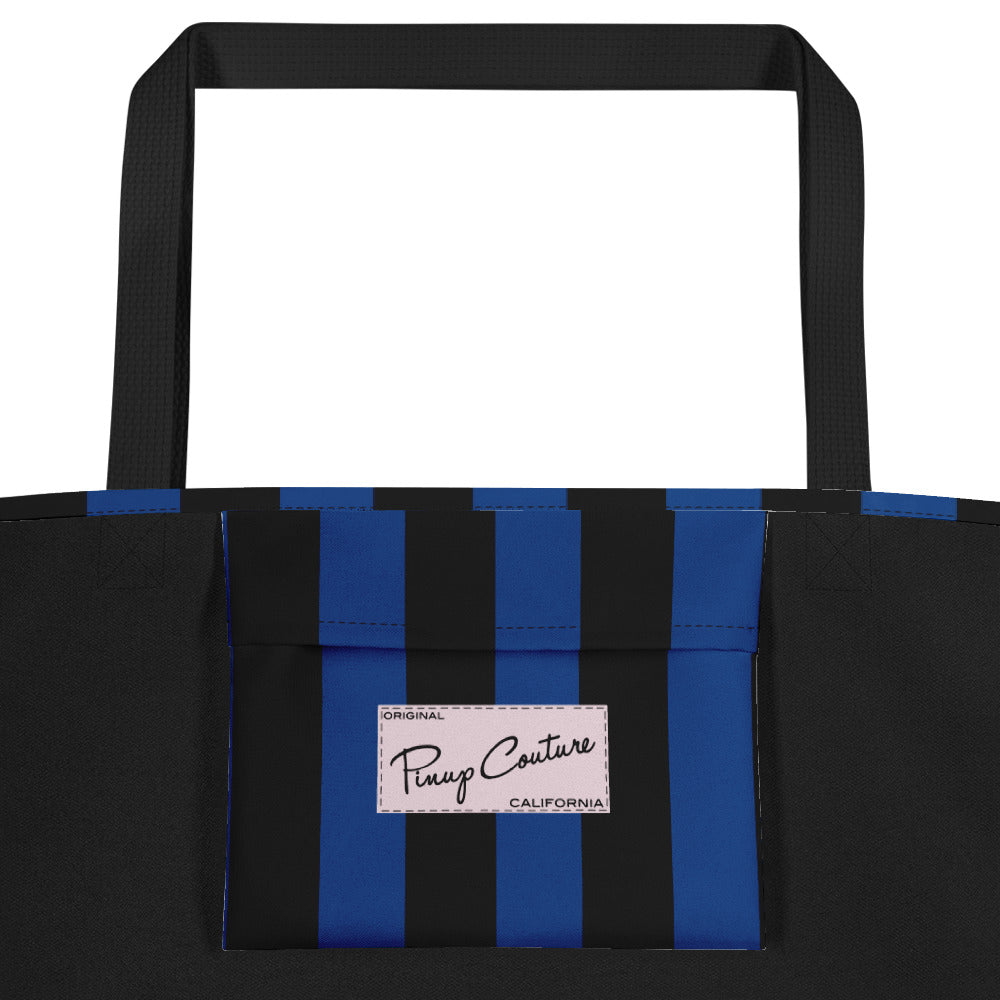 Bethany Large Shopper Tote Bag in Nevermore Stripe | Pinup Couture Relaxed