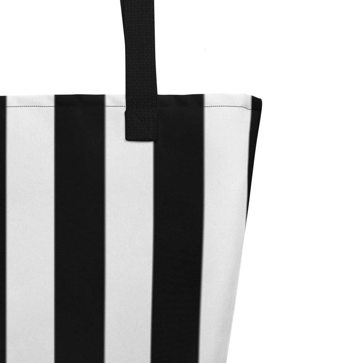 Black & White Mark Stripe Large Tote Bag
