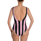 Rory Cotton Candy & Black Mark Stripe One-Piece Swimsuit