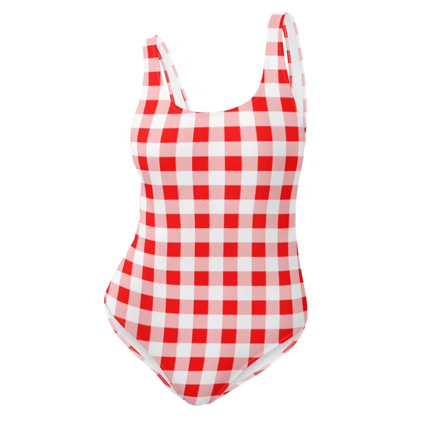 Rory Ruby Red Vintage Gingham One-Piece Swimsuit | Pinup Couture Swim