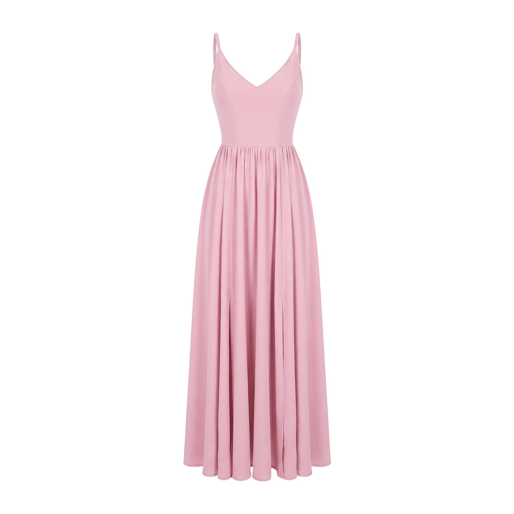 Amalie Ballerina Daytime Maxi Gown in Pinup Girl Pink