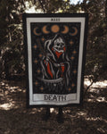 American Traditional Death tarot wall tapestry in tattoo flash style