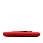 Angelica red leather clutch with a diagonal flap, another view, by Pinup Girl Clothing