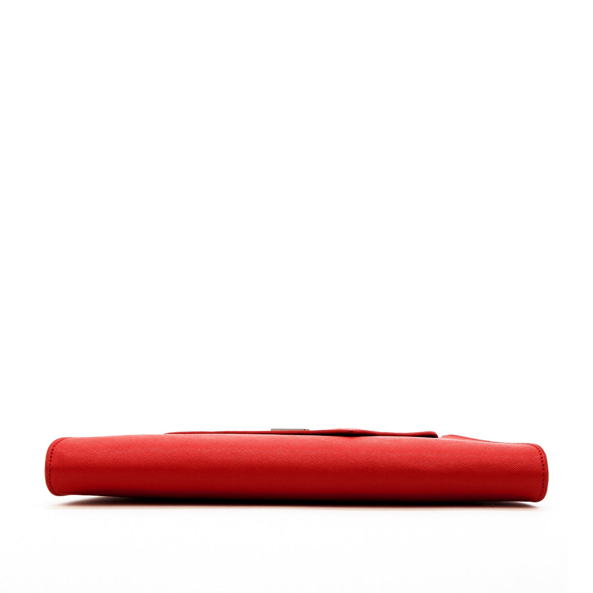 Angelica red leather clutch with a diagonal flap, another view, by Pinup Girl Clothing