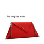 Angelica red leather clutch with a long wallet slipped inside, by Pinup Girl Clothing