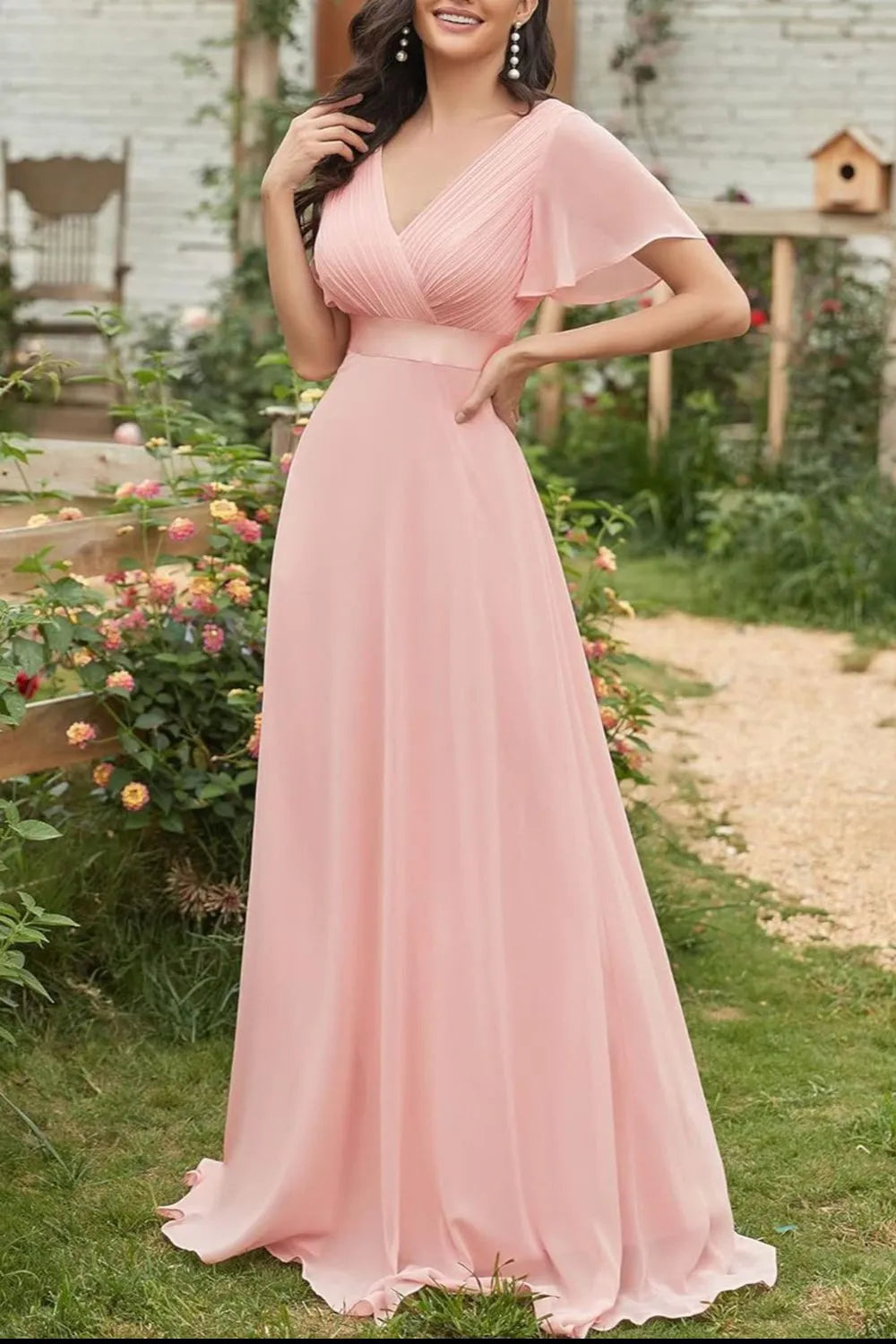 Rosalie Flutter Sleeve Maxi Dress | 2 Colors