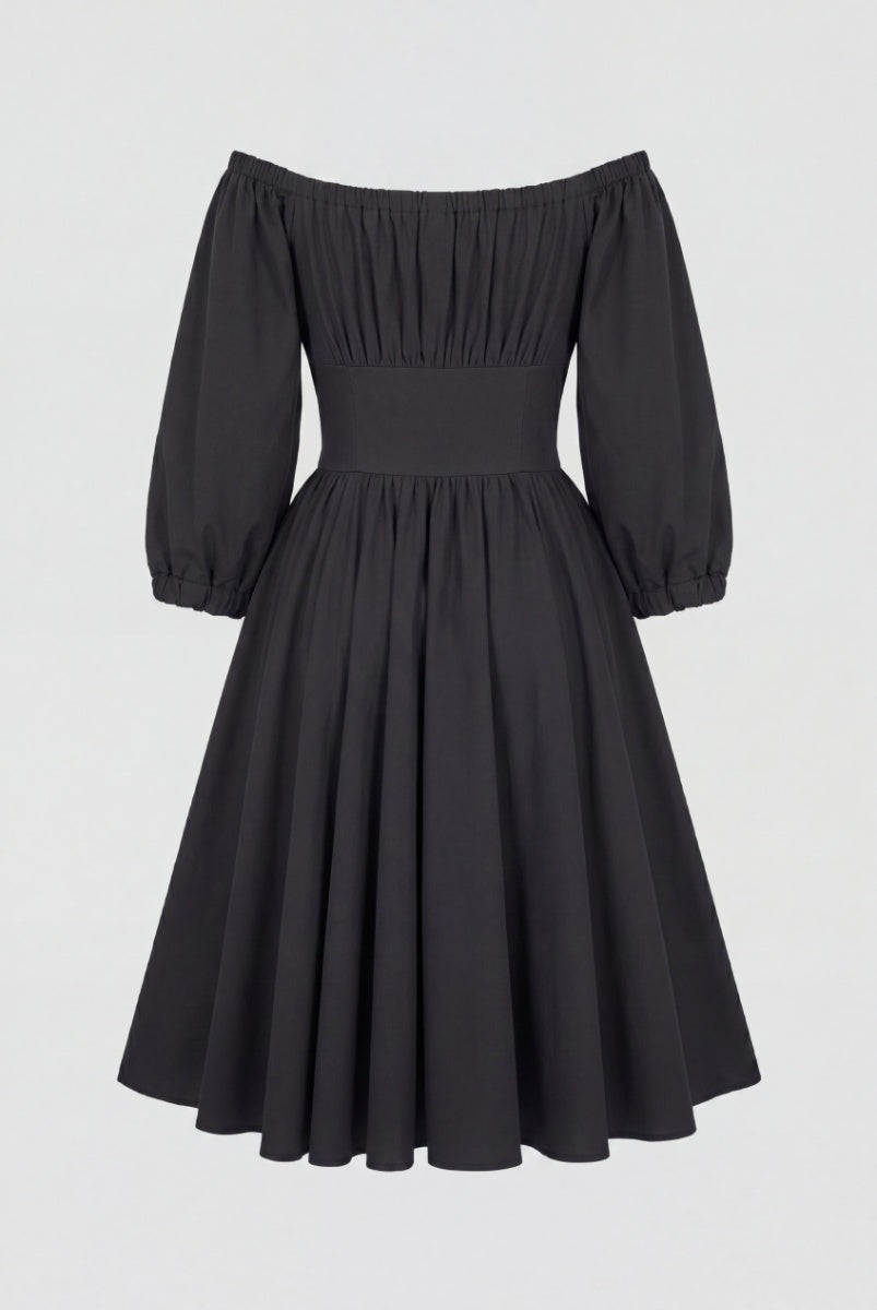 Marie-Thérèse Peasant Dress in Black