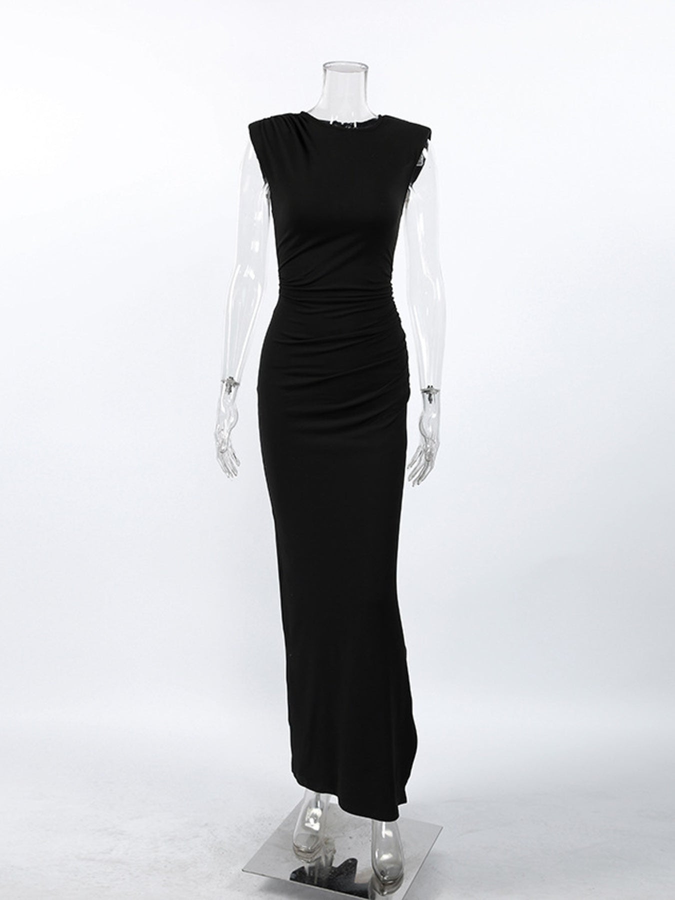 The Starlight Soiree round-neck maxi dress by Pinup Girl Clothing, sizes XS to 4X.