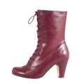 Claire Victorian Booties in burgundy by Pinup Girl Clothing
