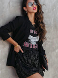 High Waist Sequin Tap Shorts