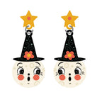Bloomin' Luna Witch Earrings, floral moon witch drop earrings (view 4)
