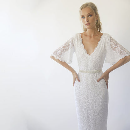 Delphine ivory lace sheath gown size and measurement chart