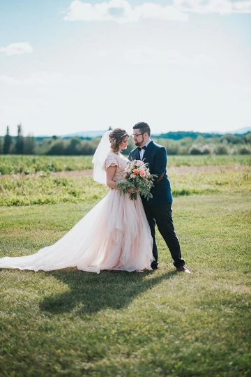 Seraphine blush lace wrap wedding gown size and measurement chart