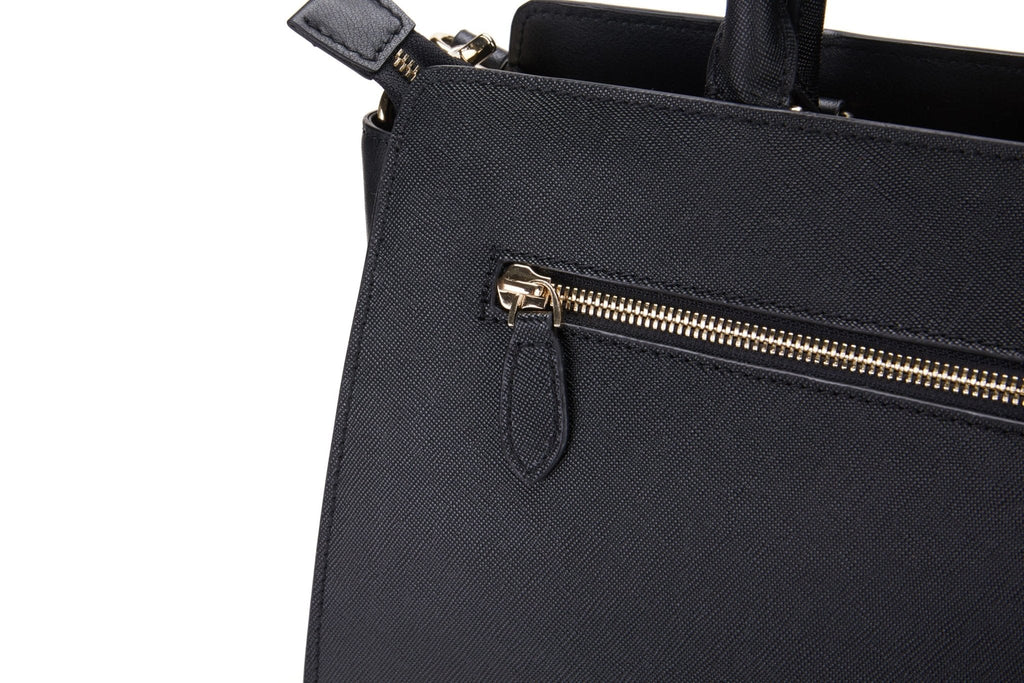 Butterfly black leather satchel, another view, by Pinup Girl Clothing