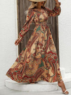 Gianna Smocked Printed V-Neck Flounce Sleeve Dress | 4 Colors