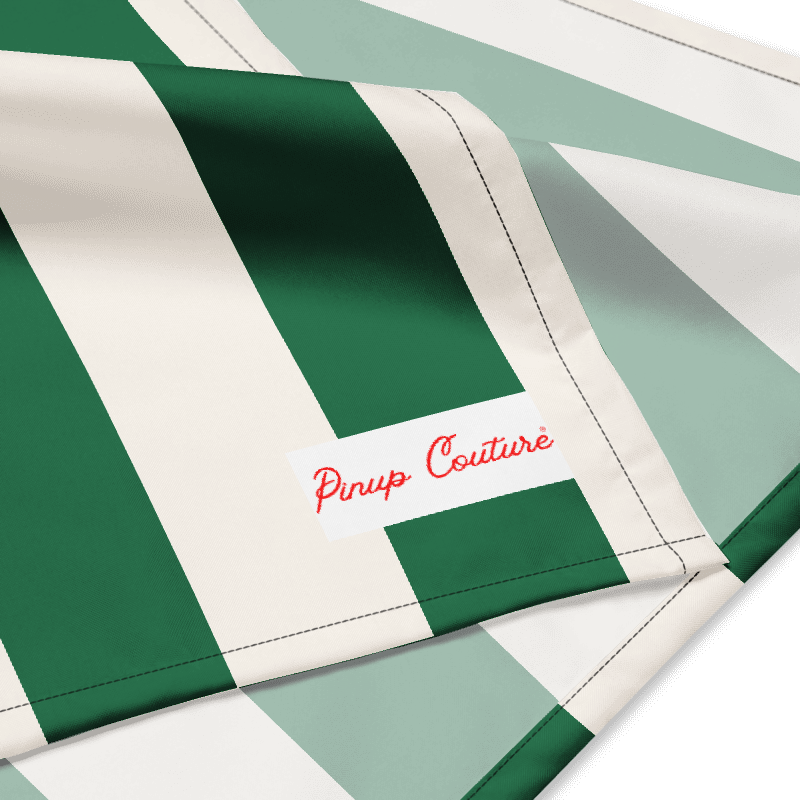 Cyndi Green and White Mark Stripe Bandana | Pinup Couture