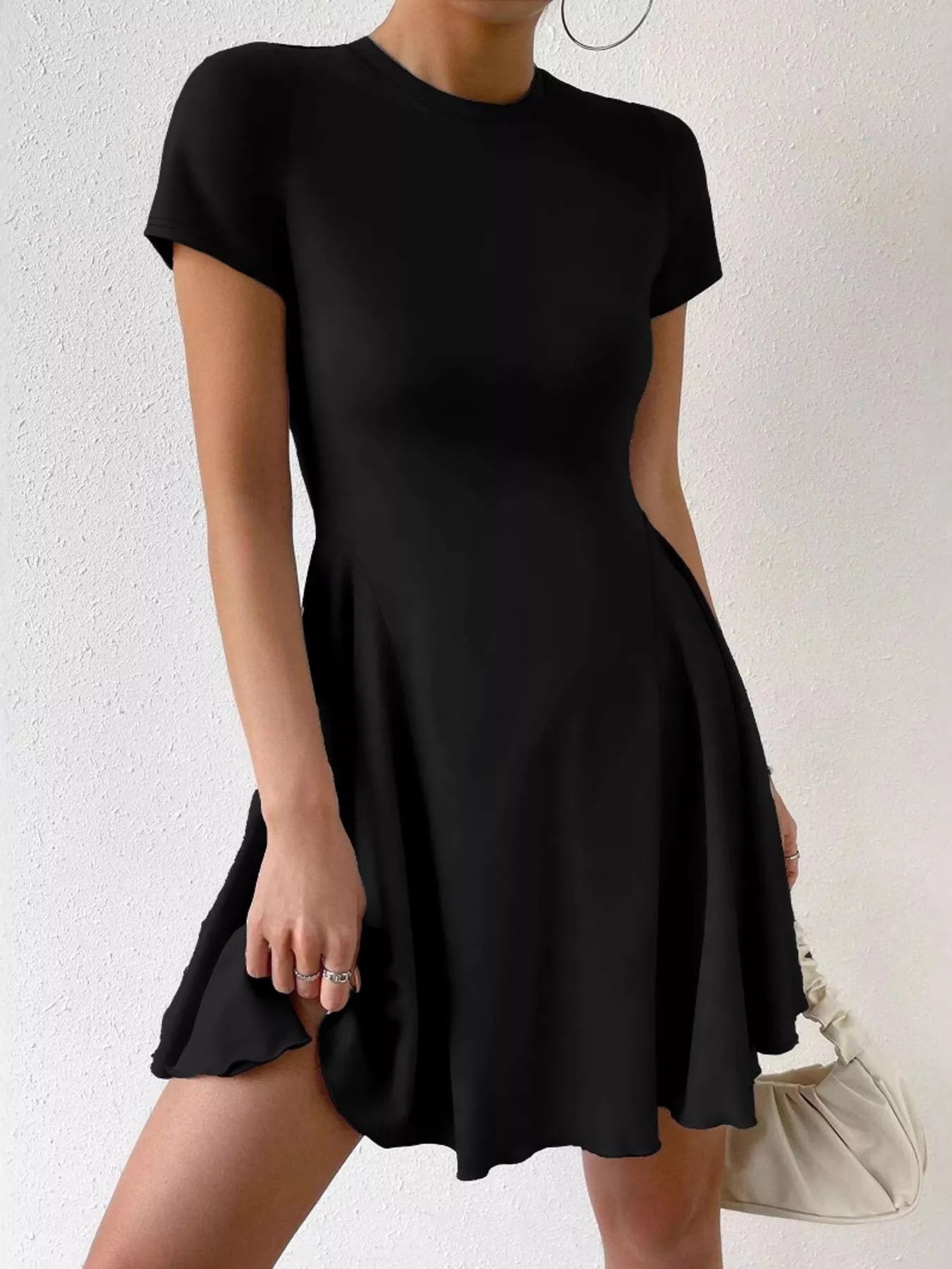 Midnight Riviera Cotton Swing Mini Dress