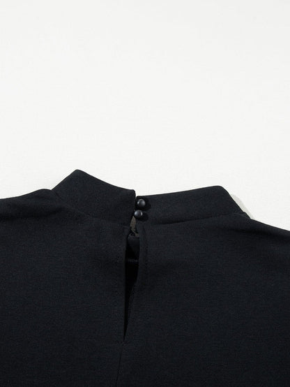 Black Cap Mini Shift Dress