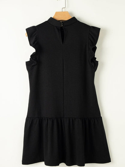 Black Cap Mini Shift Dress