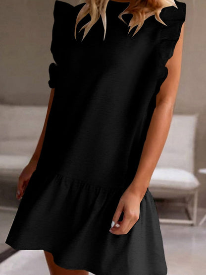 Black Cap Mini Shift Dress