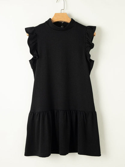 Black Cap Mini Shift Dress