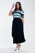 Coastal Stripe Crew Neck Knit Top | Q2