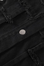 Rare Tour Sequin Sleeve Raw Hem Denim Jacket