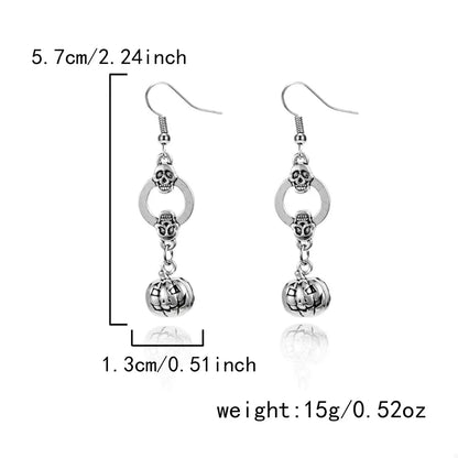 Length and scale of the silver skull and lantern dangle earrings