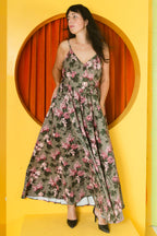 Amalie Daytime Maxi Gown in Green Caledonia Bella Roses