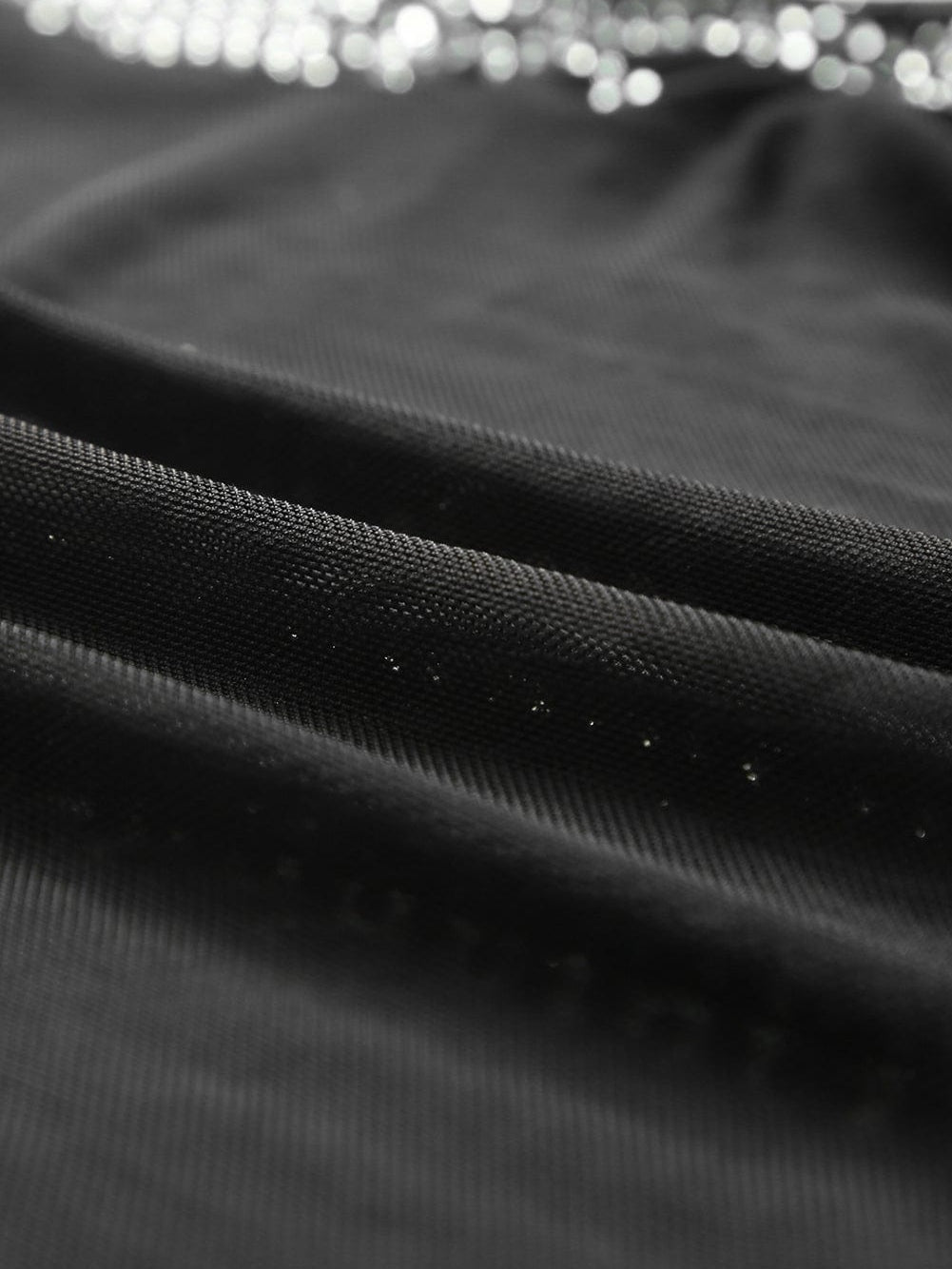 Starlight Rhinestone Sheer Mesh Bodysuit in Black