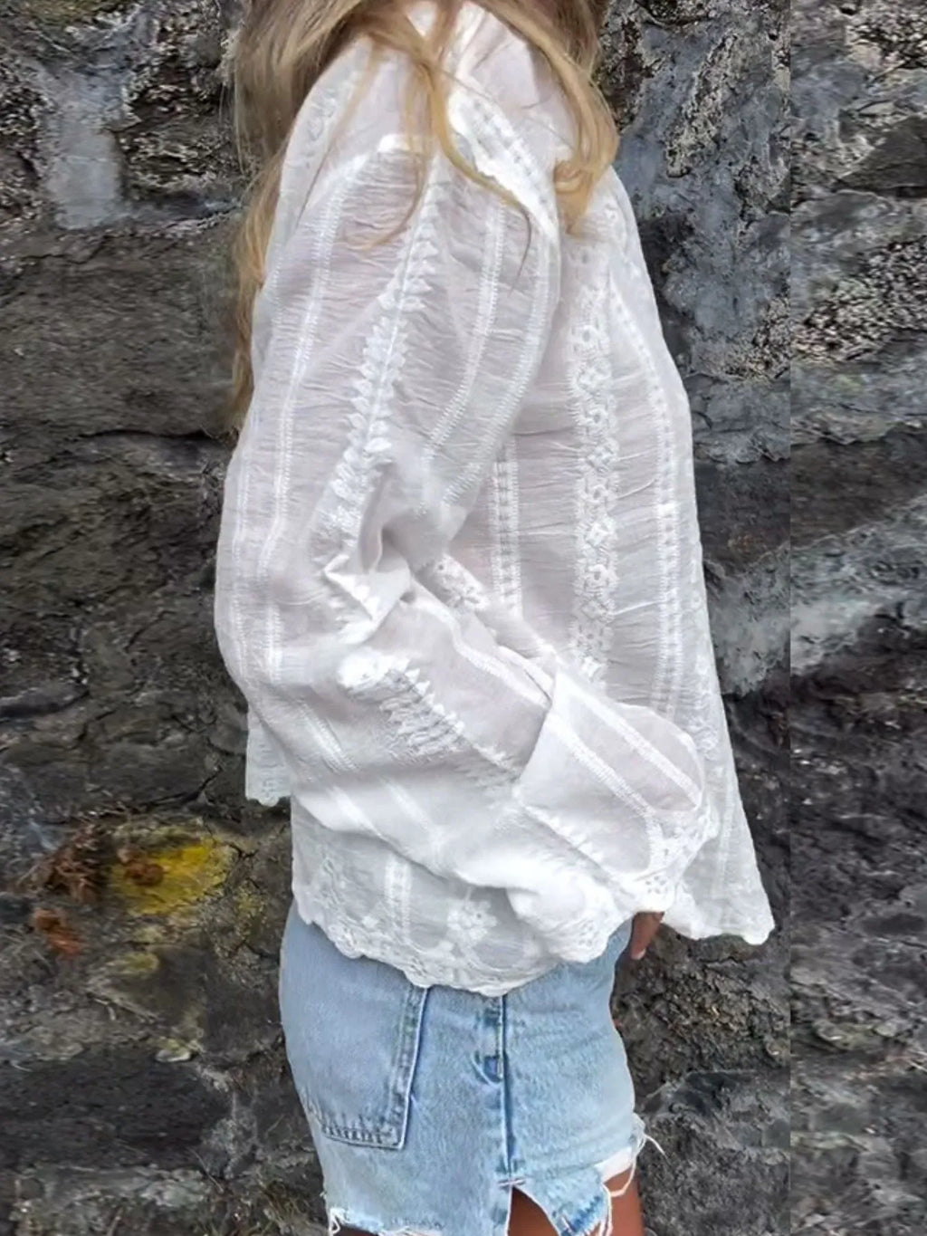 Floral embroidered button-up top for beach to dinner, by Pinup Girl Clothing, sizes XS to 4X.