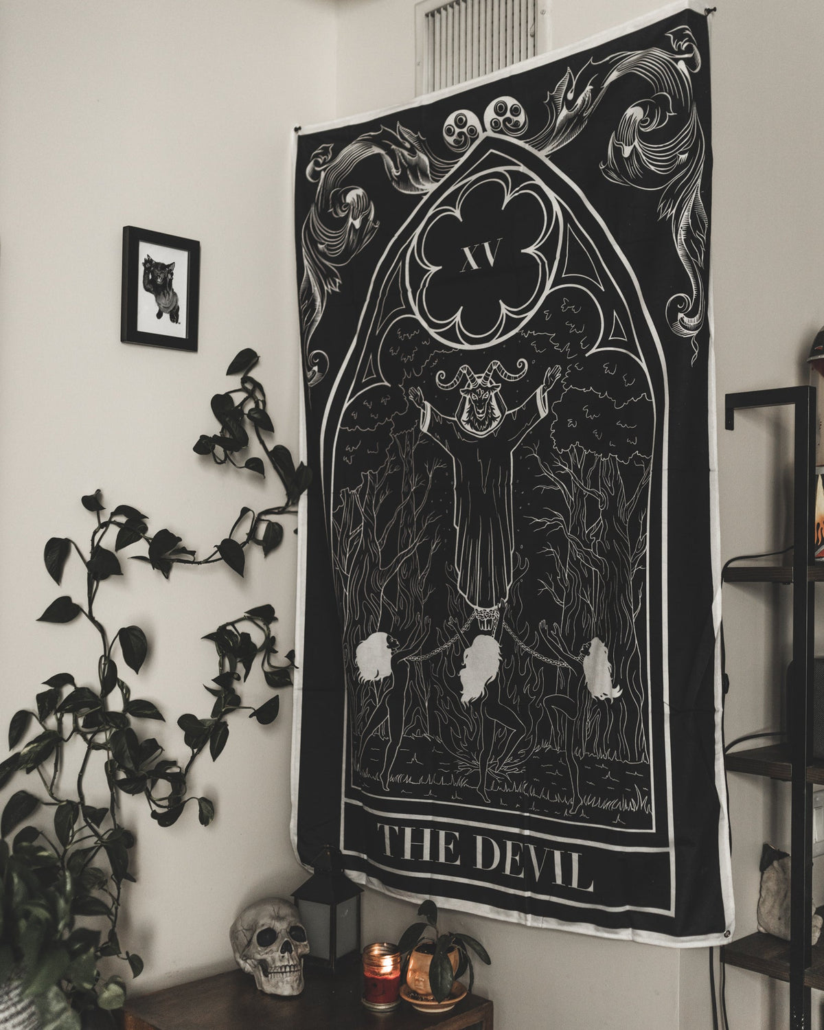 The Devil tarot card wall tapestry