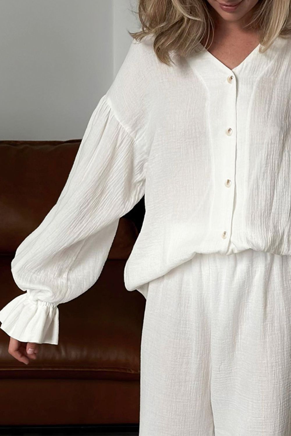 Les Castle Ruffled Top and Pants Set | Poundton