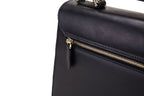 Dragonfly black leather top handle bag, another view, by Pinup Girl Clothing