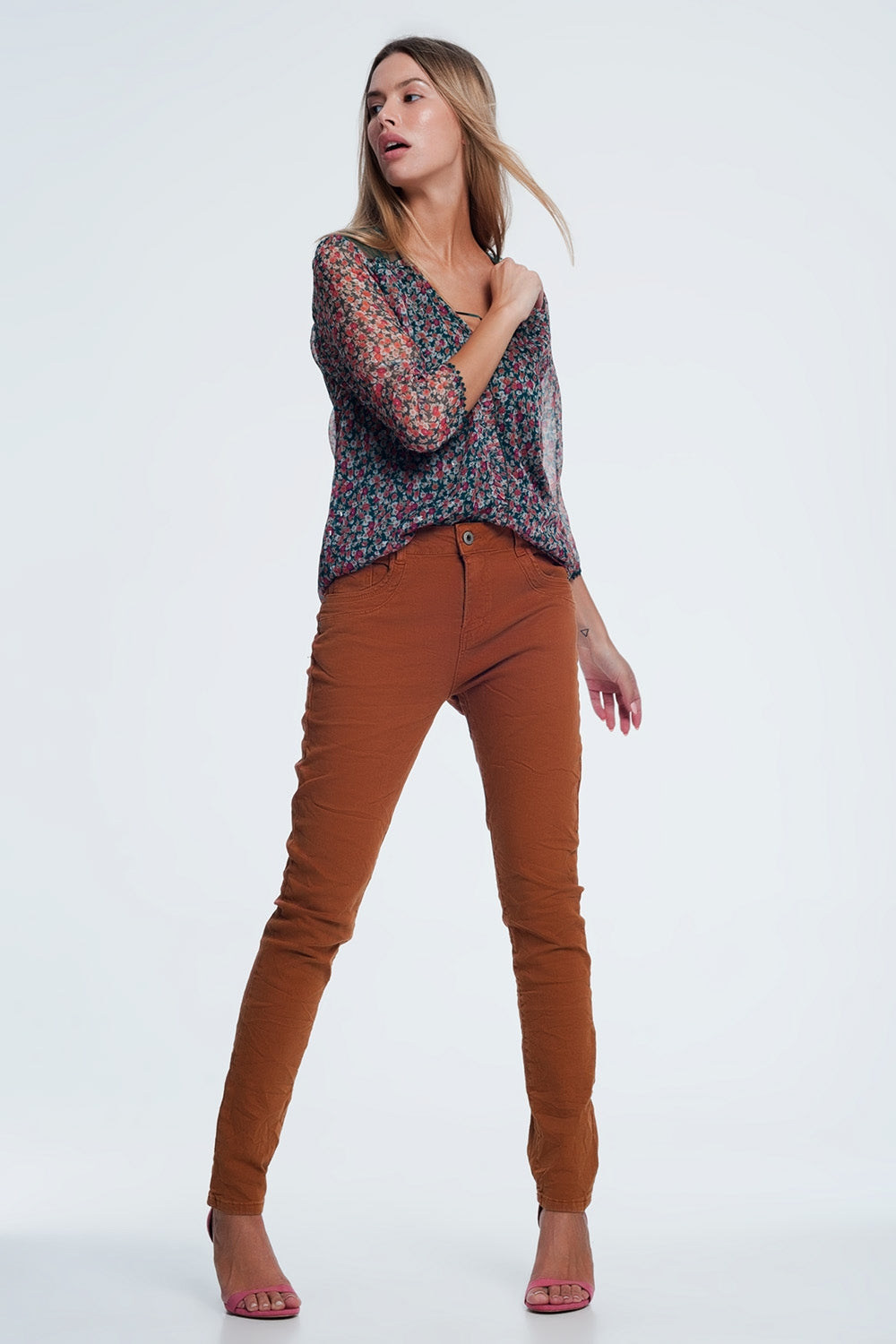Drop Skinny Jean in Ochre | Q2
