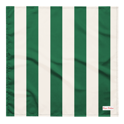 Cyndi Green and White Mark Stripe Bandana | Pinup Couture