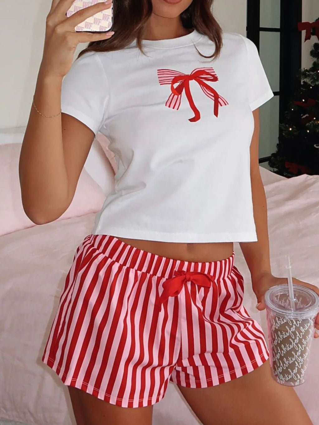 Giovanna Printed Round Neck Short Sleeve Top and Drawstring Shorts Set | 5 Colors